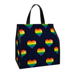 Rainbow Pixel 8-Bit LGBT Pride Heart Insulated Lunch Tote