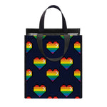 Rainbow Pixel 8-Bit LGBT Pride Heart Insulated Lunch Tote
