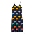Rainbow Pixel 8-Bit LGBT Pride Heart Jersey Midi Cami Dress
