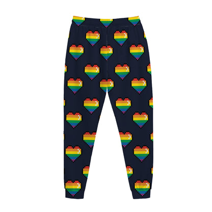 Rainbow Pixel 8-Bit LGBT Pride Heart Jogger Pants