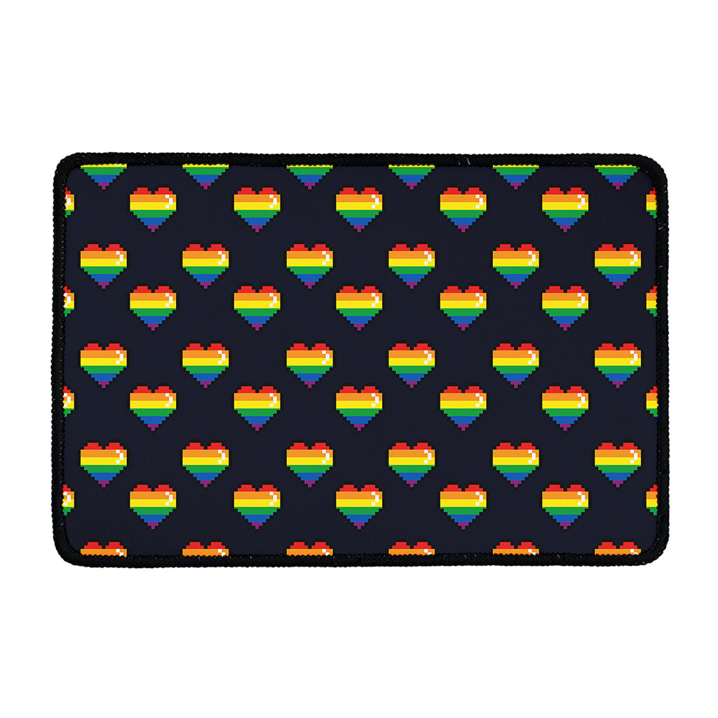 Rainbow Pixel 8-Bit LGBT Pride Heart Kitchen Mat