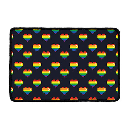 Rainbow Pixel 8-Bit LGBT Pride Heart Kitchen Mat