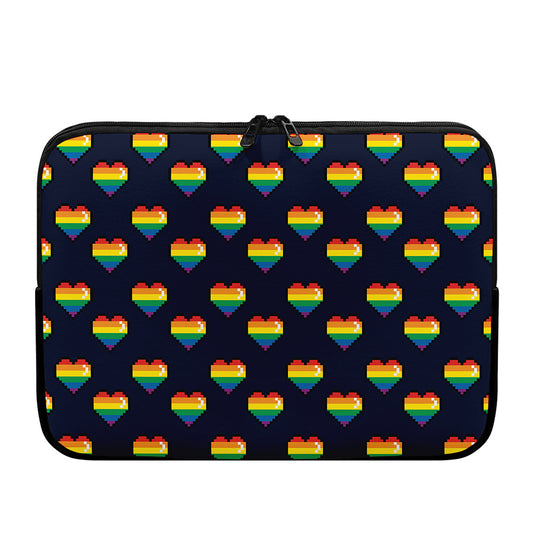 Rainbow Pixel 8-Bit LGBT Pride Heart Laptop Sleeve