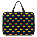 Rainbow Pixel 8-Bit LGBT Pride Heart Laptop Sleeve With Handle