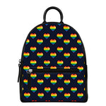 Rainbow Pixel 8-Bit LGBT Pride Heart Leather Backpack