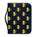 Rainbow Pixel 8-Bit LGBT Pride Heart Leather Bible Cover