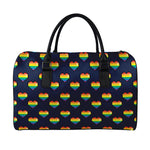 Rainbow Pixel 8-Bit LGBT Pride Heart Leather Duffle Bag