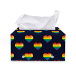Rainbow Pixel 8-Bit LGBT Pride Heart Leather Tissue Box Cover
