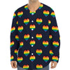 Rainbow Pixel 8-Bit LGBT Pride Heart Long Sleeve Baseball Jersey