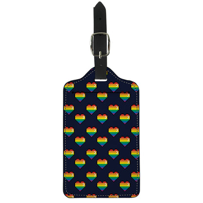 Rainbow Pixel 8-Bit LGBT Pride Heart Luggage Tag