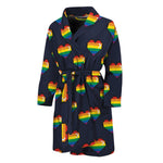 Rainbow Pixel 8-Bit LGBT Pride Heart Men's Bathrobe