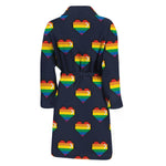 Rainbow Pixel 8-Bit LGBT Pride Heart Men's Bathrobe