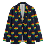 Rainbow Pixel 8-Bit LGBT Pride Heart Men's Blazer