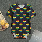 Rainbow Pixel 8-Bit LGBT Pride Heart Men's Bodysuit