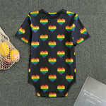 Rainbow Pixel 8-Bit LGBT Pride Heart Men's Bodysuit