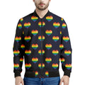 Rainbow Pixel 8-Bit LGBT Pride Heart Men's Bomber Jacket