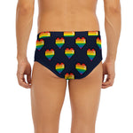 Rainbow Pixel 8-Bit LGBT Pride Heart Men's Briefs