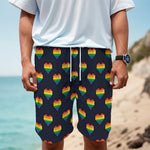 Rainbow Pixel 8-Bit LGBT Pride Heart Men's Cargo Shorts