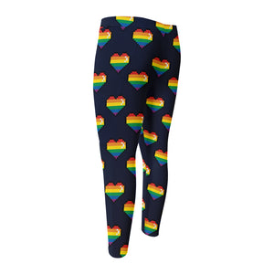 Rainbow Pixel 8-Bit LGBT Pride Heart Men's Compression Pants