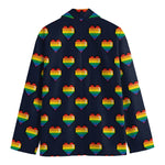 Rainbow Pixel 8-Bit LGBT Pride Heart Men's Cotton Blazer