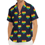 Rainbow Pixel 8-Bit LGBT Pride Heart Men's Deep V-Neck Shirt