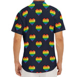 Rainbow Pixel 8-Bit LGBT Pride Heart Men's Deep V-Neck Shirt