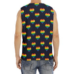 Rainbow Pixel 8-Bit LGBT Pride Heart Men's Fitness Tank Top