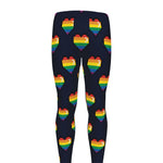 Rainbow Pixel 8-Bit LGBT Pride Heart Men's leggings