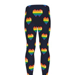 Rainbow Pixel 8-Bit LGBT Pride Heart Men's leggings