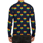 Rainbow Pixel 8-Bit LGBT Pride Heart Men's Long Sleeve Rash Guard