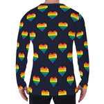 Rainbow Pixel 8-Bit LGBT Pride Heart Men's Long Sleeve T-Shirt