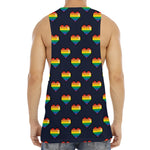 Rainbow Pixel 8-Bit LGBT Pride Heart Men's Muscle Tank Top