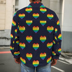 Rainbow Pixel 8-Bit LGBT Pride Heart Men's Shirt Jacket