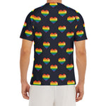 Rainbow Pixel 8-Bit LGBT Pride Heart Men's Short Sleeve Rash Guard
