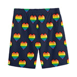 Rainbow Pixel 8-Bit LGBT Pride Heart Men's Sports Shorts