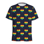 Rainbow Pixel 8-Bit LGBT Pride Heart Men's Sports T-Shirt