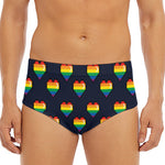 Rainbow Pixel 8-Bit LGBT Pride Heart Men's Triangle Swim Briefs