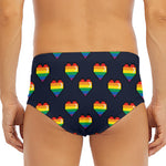 Rainbow Pixel 8-Bit LGBT Pride Heart Men's Triangle Swim Briefs