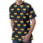 Rainbow Pixel 8-Bit LGBT Pride Heart Men's Velvet T-Shirt