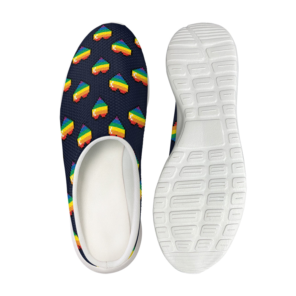 Rainbow Pixel 8-Bit LGBT Pride Heart Mesh Casual Shoes