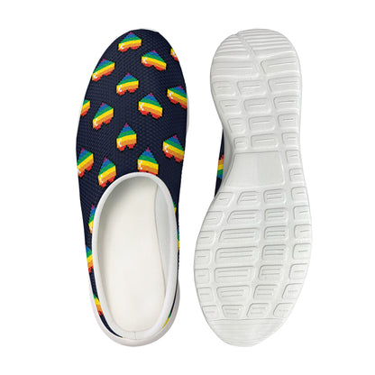 Rainbow Pixel 8-Bit LGBT Pride Heart Mesh Casual Shoes