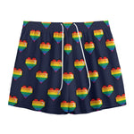 Rainbow Pixel 8-Bit LGBT Pride Heart Mesh Shorts
