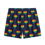 Rainbow Pixel 8-Bit LGBT Pride Heart Mesh Shorts