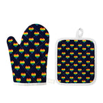 Rainbow Pixel 8-Bit LGBT Pride Heart Oven Mitt And Pot Holder Set