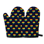 Rainbow Pixel 8-Bit LGBT Pride Heart Oven Mitts