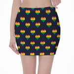 Rainbow Pixel 8-Bit LGBT Pride Heart Pencil Mini Skirt