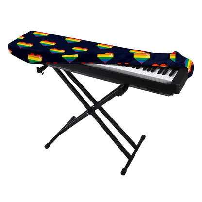 Rainbow Pixel 8-Bit LGBT Pride Heart Piano Keyboard Cover