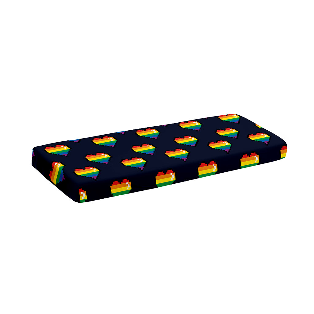 Rainbow Pixel 8-Bit LGBT Pride Heart Piano Keyboard Cover