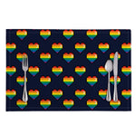 Rainbow Pixel 8-Bit LGBT Pride Heart Placemat