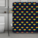 Rainbow Pixel 8-Bit LGBT Pride Heart Polyester Shower Curtain
